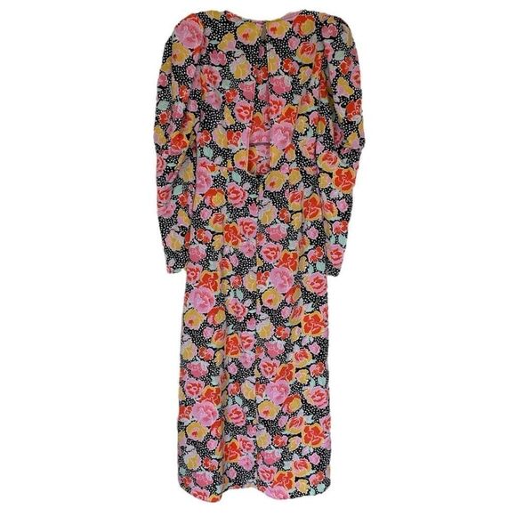 Topshop Pastel Floral Print Puff Sleeve Back Cutout Midi Dress NWT Size 4/Small - Picture 3 of 7